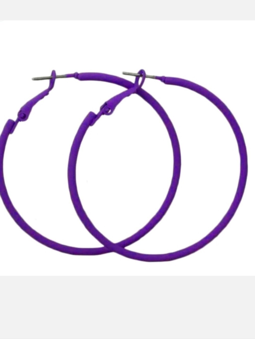 Matte Purple Hoop Earrings